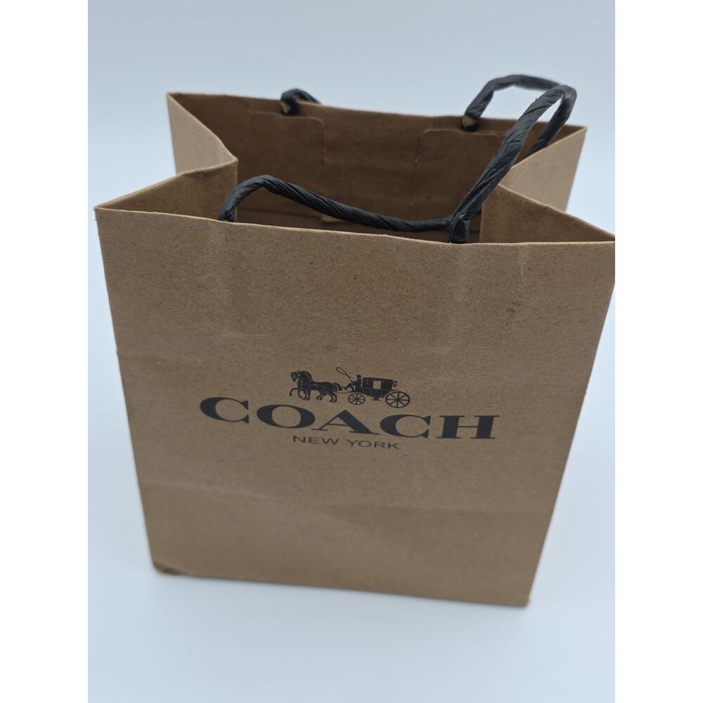 Coach Rose Gold Signature Enamel Round Stud Earrings NWT Gift Box & Gift Bag - Picture 14 of 16